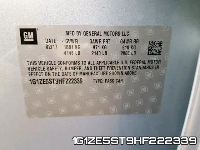 1G1ZE5ST9HF222339 фото 2