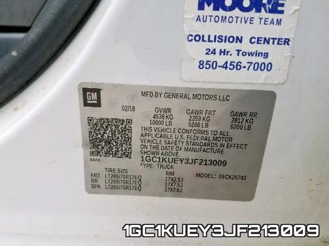 1GC1KUEY3JF213009 фото 2