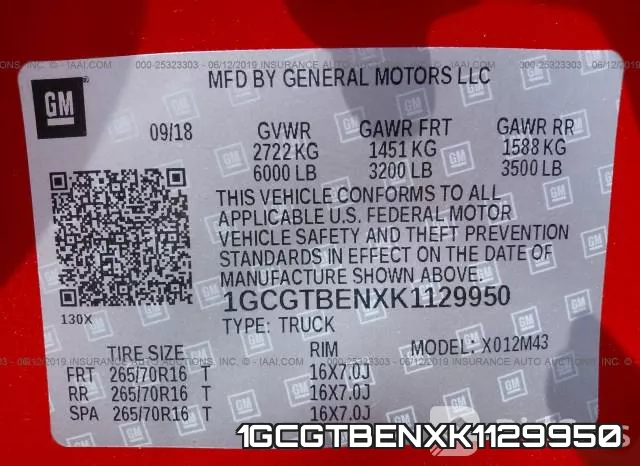 1GCGTBENXK1129950 фото 10