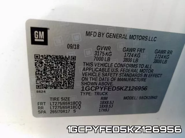 1GCPYFED5KZ126956 фото 2
