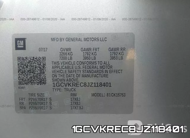 1GCVKREC8JZ118401 фото 10