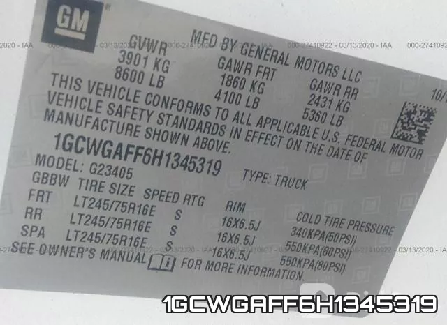 1GCWGAFF6H1345319 фото 10