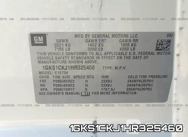 1GKS1CKJ1HR325460 фото 10