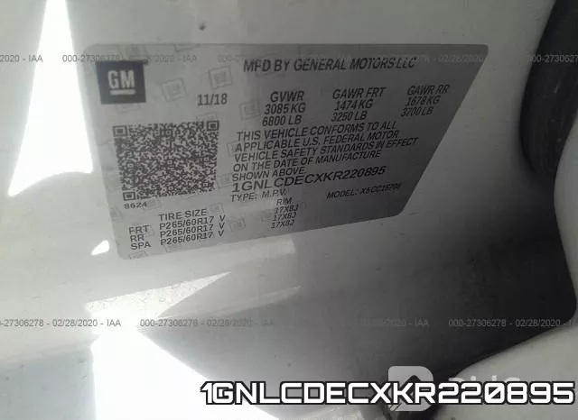 1GNLCDECXKR220895 фото 10
