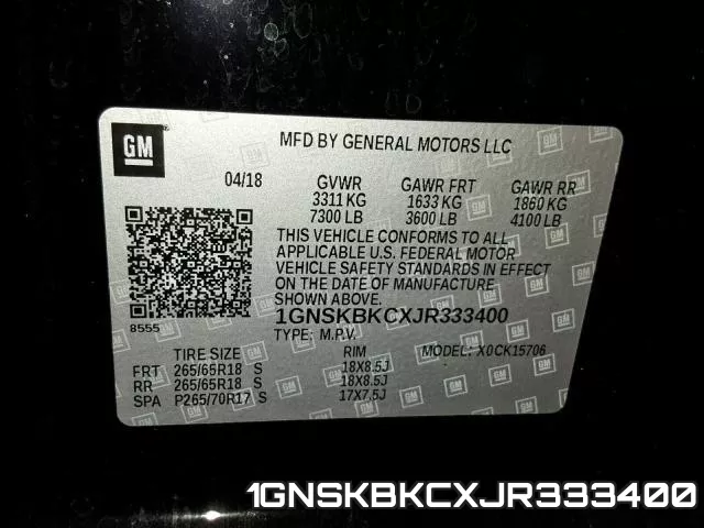 1GNSKBKCXJR333400 фото 2