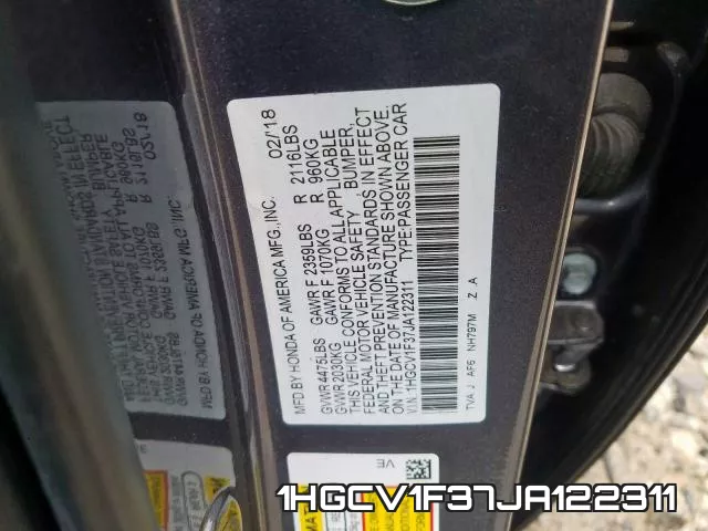 1HGCV1F37JA122311 фото 2