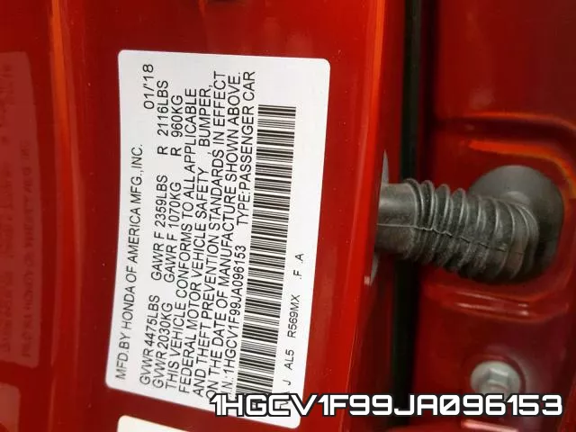 1HGCV1F99JA096153 фото 2