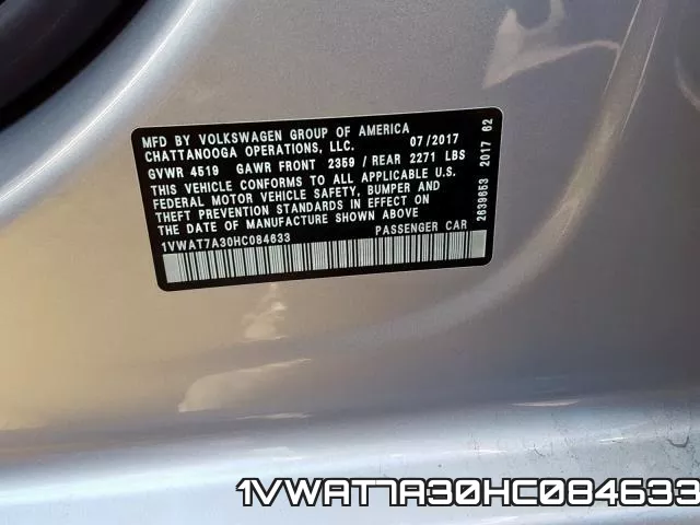 1VWAT7A30HC084633 фото 2