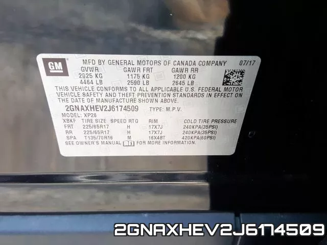 2GNAXHEV2J6174509 фото 2