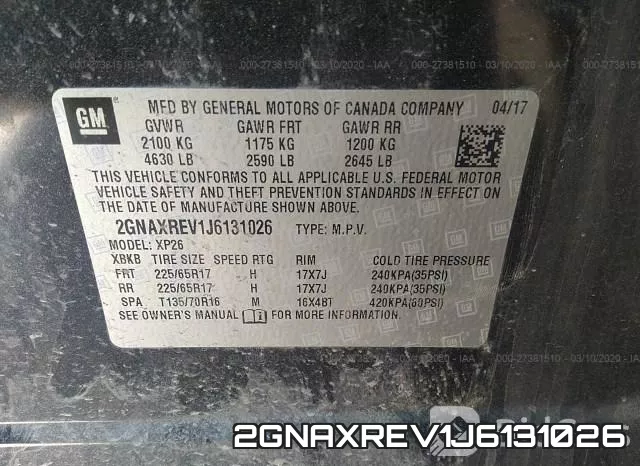 2GNAXREV1J6131026 фото 10
