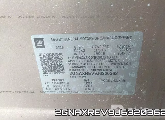 2GNAXREV9J6320362 фото 10