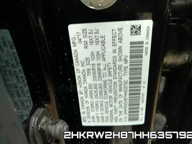 2HKRW2H87HH635792 фото 2