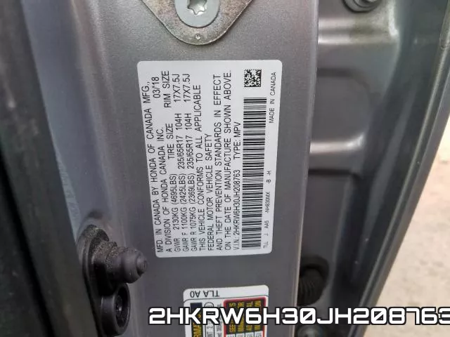 2HKRW6H30JH208763 фото 2
