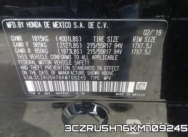 3CZRU5H76KM709245 фото 10