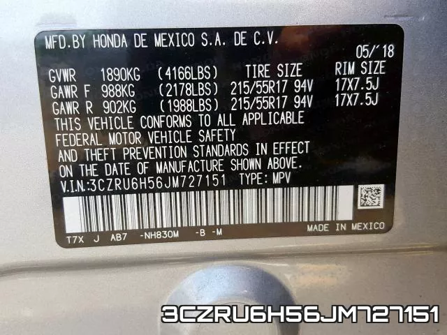3CZRU6H56JM727151 фото 2