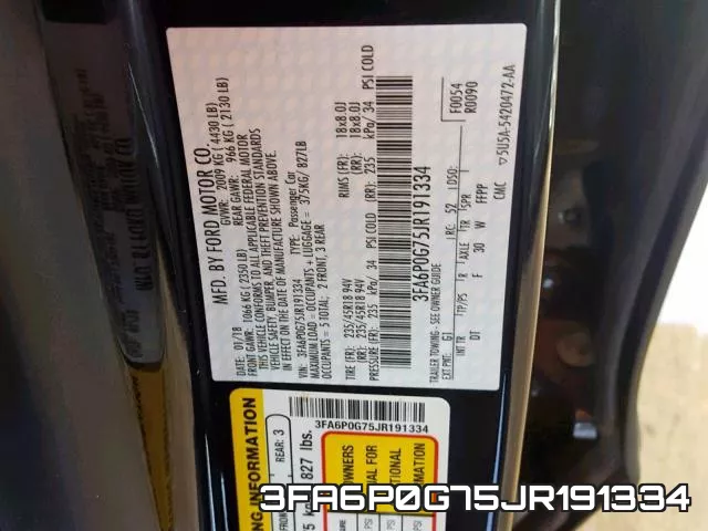 3FA6P0G75JR191334 фото 2