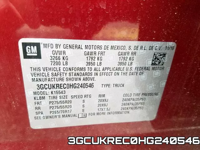 3GCUKREC0HG240546 фото 2