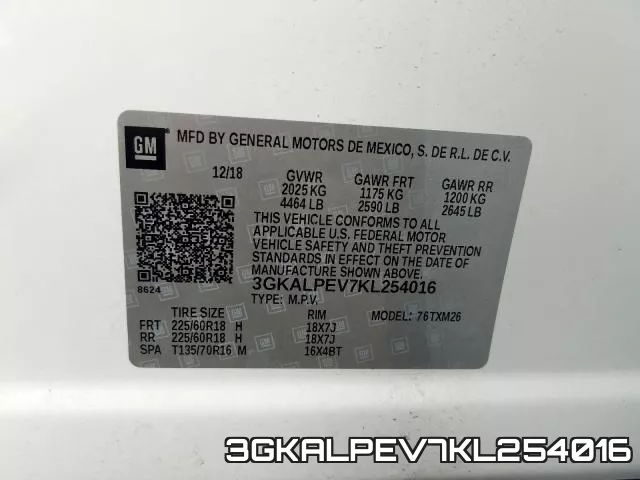 3GKALPEV7KL254016 фото 2