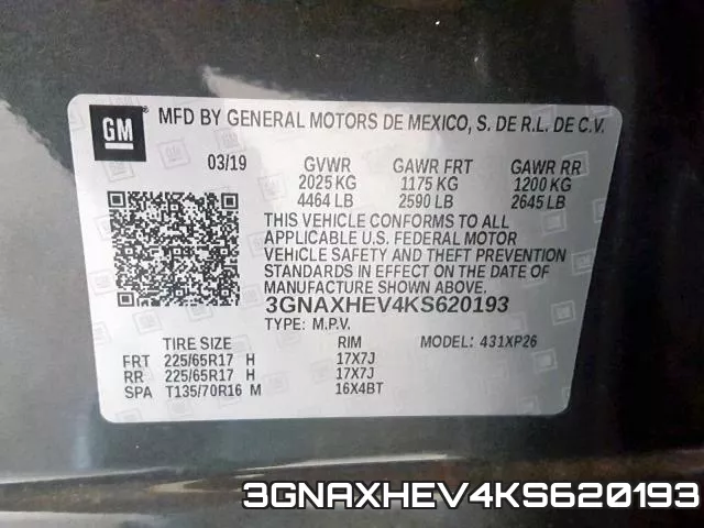 3GNAXHEV4KS620193 фото 2