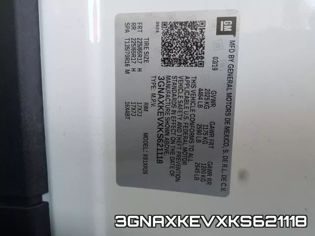 3GNAXKEVXKS621118 фото 2