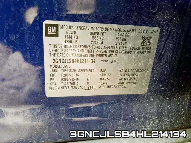 3GNCJLSB4HL214134 фото 2