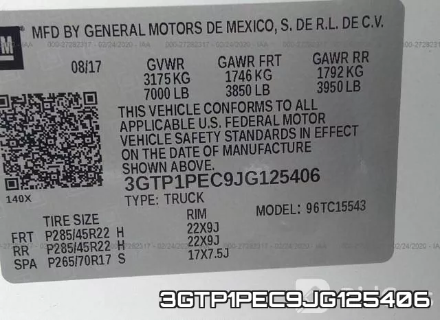 3GTP1PEC9JG125406 фото 10