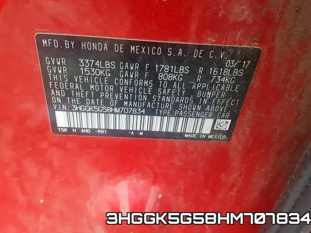 3HGGK5G58HM707834 фото 2