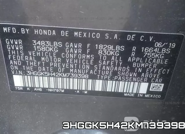 3HGGK5H42KM739398 фото 10