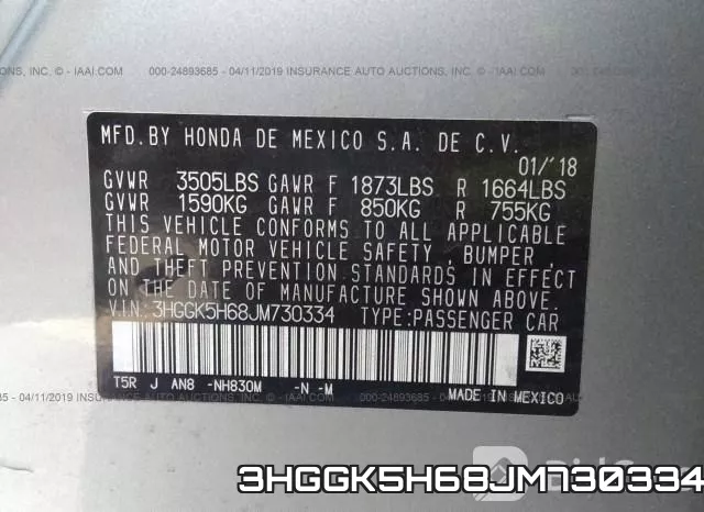 3HGGK5H68JM730334 фото 10