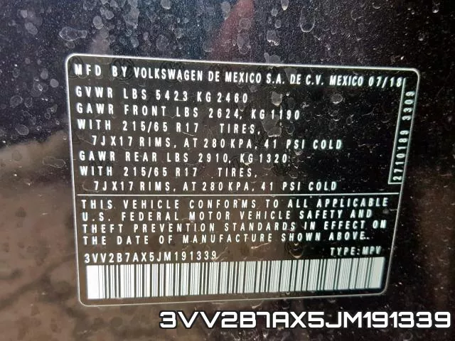 3VV2B7AX5JM191339 фото 2