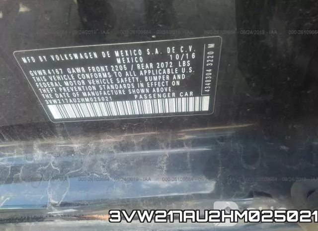 3VW217AU2HM025021 фото 10