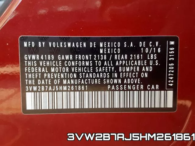 3VW2B7AJ5HM261861 фото 2