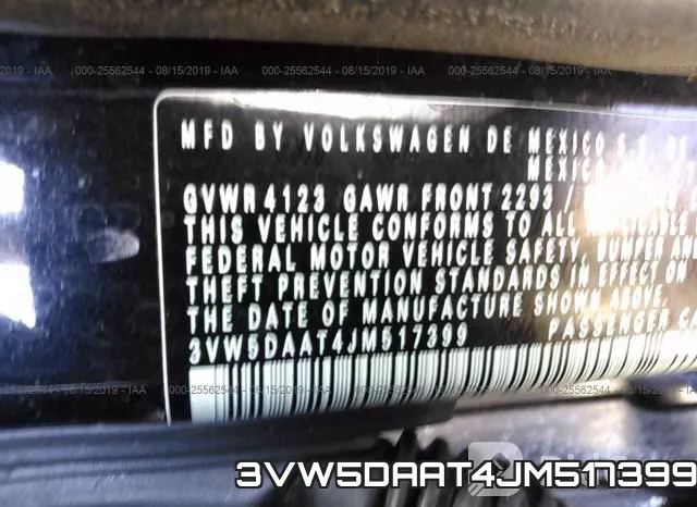 3VW5DAAT4JM517399 фото 10