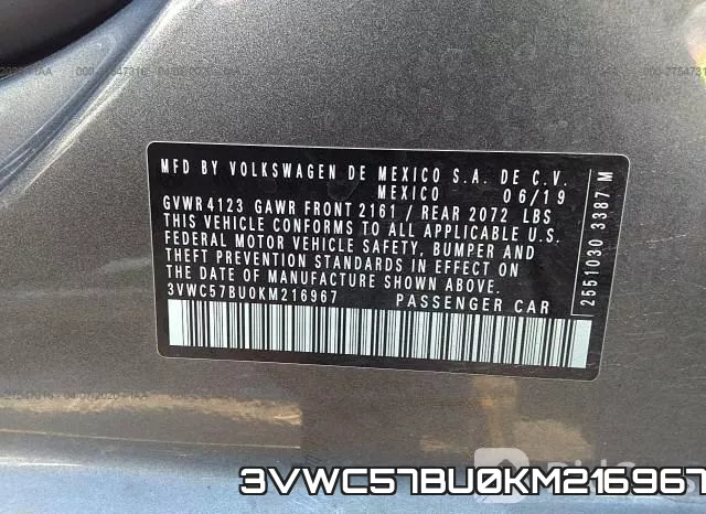 3VWC57BU0KM216967 фото 10