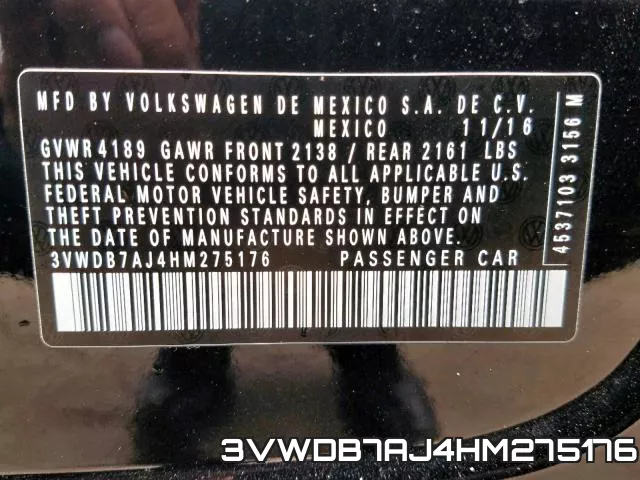 3VWDB7AJ4HM275176 фото 2