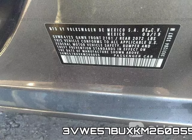 3VWE57BUXKM260855 фото 10