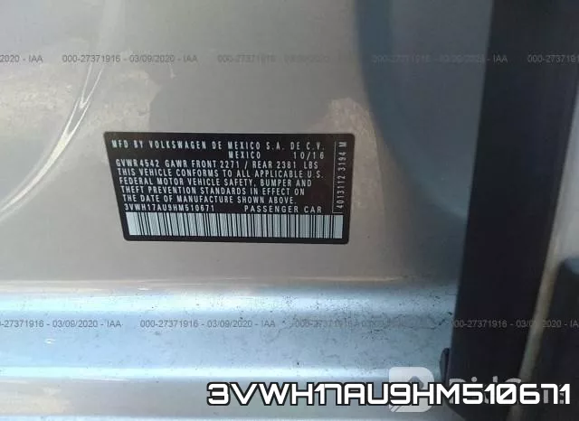 3VWH17AU9HM510671 фото 10