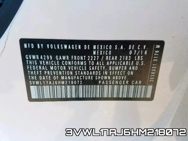 3VWL17AJ6HM218072 фото 2