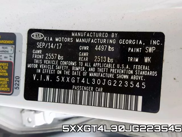 5XXGT4L30JG223545 фото 2