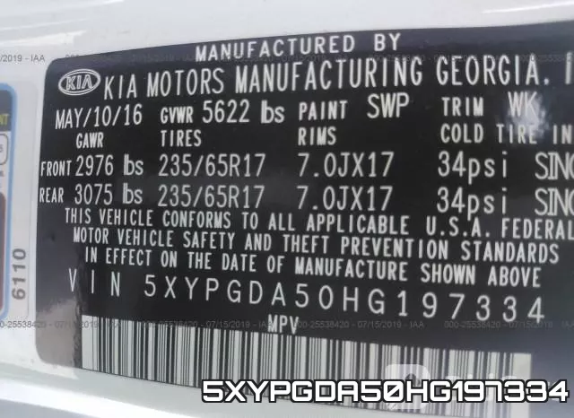 5XYPGDA50HG197334 фото 10