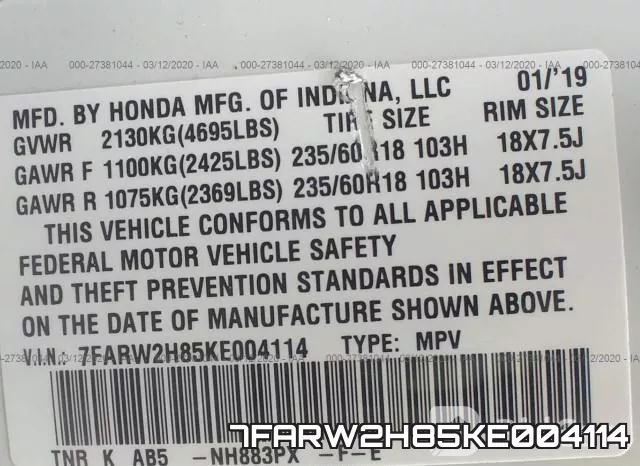7FARW2H85KE004114 фото 10