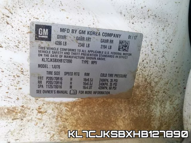 KL7CJKSBXHB127890 фото 2