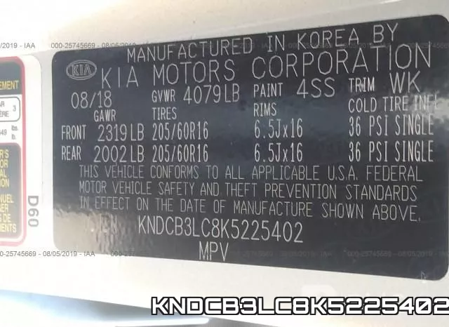 KNDCB3LC8K5225402 фото 10