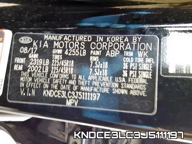 KNDCE3LC3J5111197 фото 2