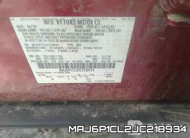 MAJ6P1CL2JC218934 фото 10