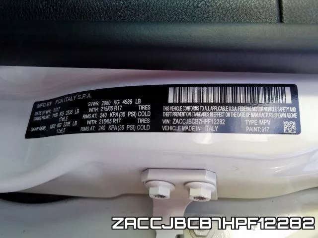 ZACCJBCB7HPF12282 фото 2