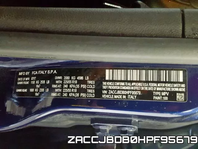 ZACCJBDB0HPF95679 фото 2