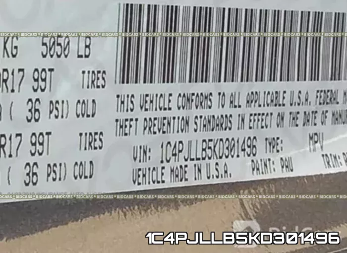 1C4PJLLB5KD301496 фото 10