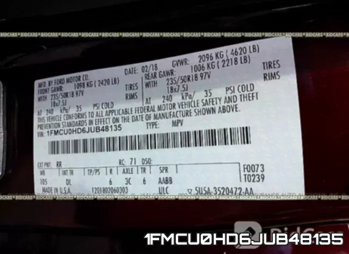 1FMCU0HD6JUB48135 фото 10