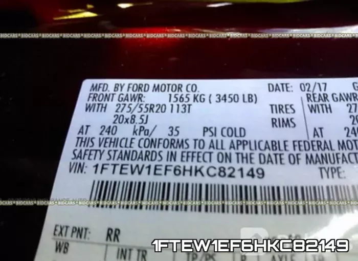1FTEW1EF6HKC82149 фото 10